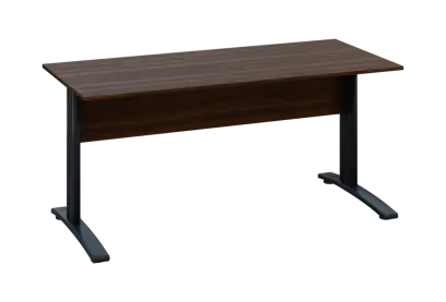 EPK 27 - 16 stůl kancelářský, kovová podnož černá, deska 25 mm, široký 1600 mm, ořech královský